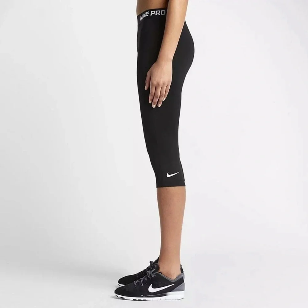 Nike Pro Dry Fit Black Crop Leggings/Tights Girls Sz S